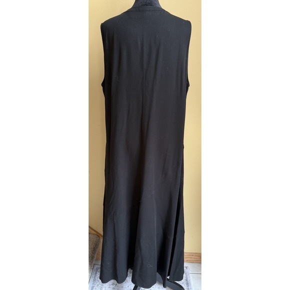 chicos asymmetrical Bias Hem Midi Dress size 2 NWT Black Sleeveless Pockets - Picture 13 of 13